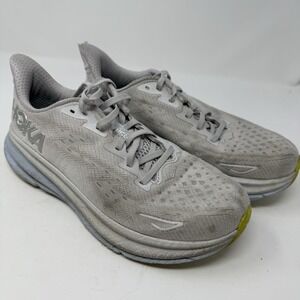 Hoka One One Shoes Womens 9.5B Grey Clifton 9 Athletic Running Walking Sneakers
